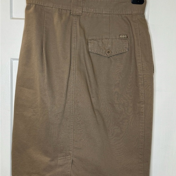 Vintage 90’s Esprit tan 100% Cotton skirt with cool buckle size 11/12 P1.2 - Picture 16 of 16